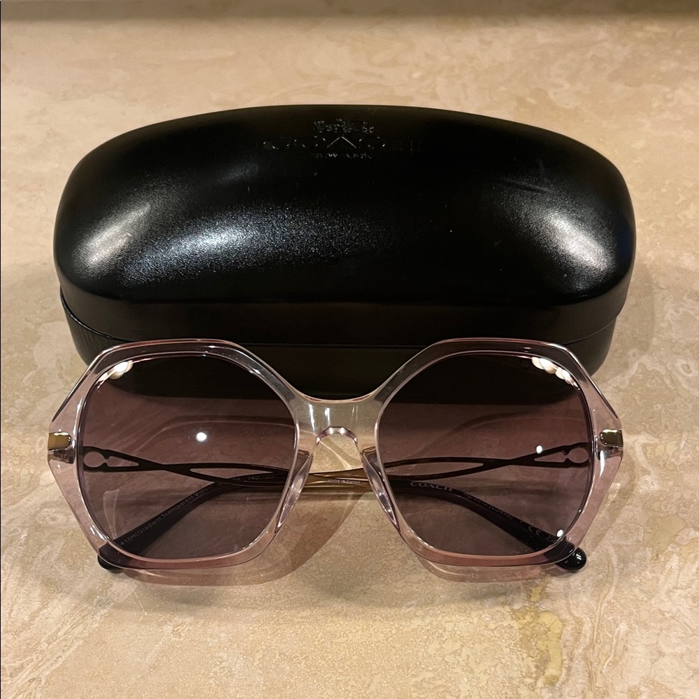 COACH C3445 HC8315 5641/8H Gradient Transparent Violet Sunglasses with GUC case